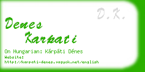 denes karpati business card